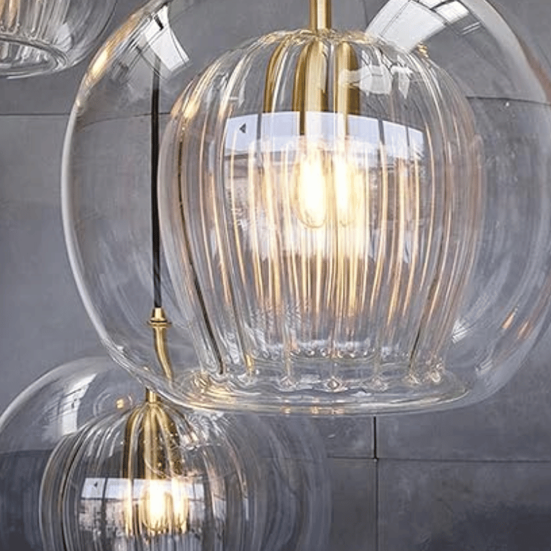 Modern Aluminium-Glass Pendant Lamp - LumaLite-Transparent-Neutral White-Nora Luxe