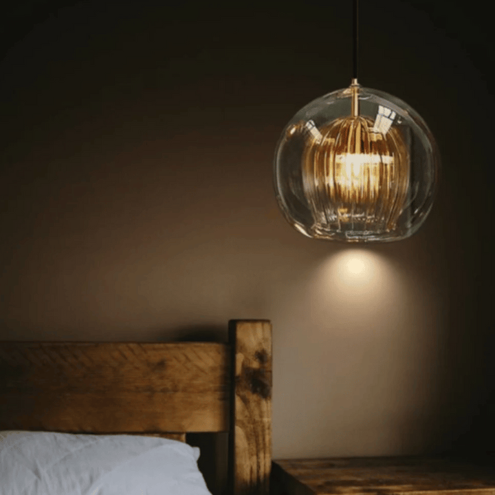 Modern Aluminium-Glass Pendant Lamp - LumaLite-Transparent-Neutral White-Nora Luxe