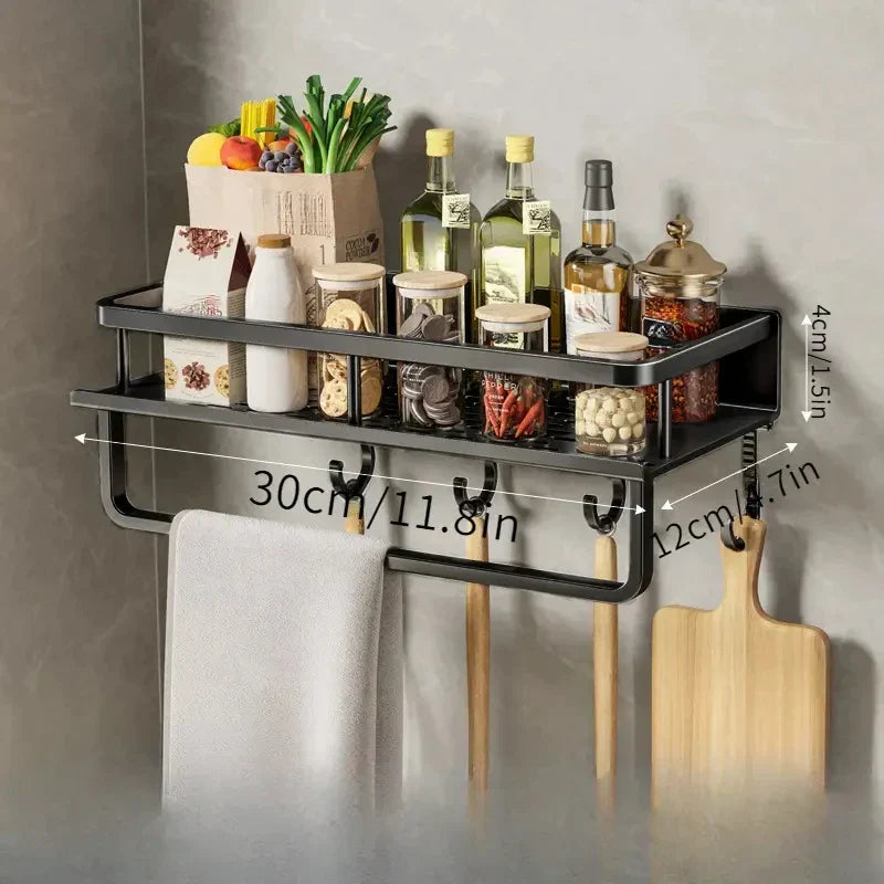 Modern Black Kitchen Rack - MetroRack-11.81 inches-Nora Luxe