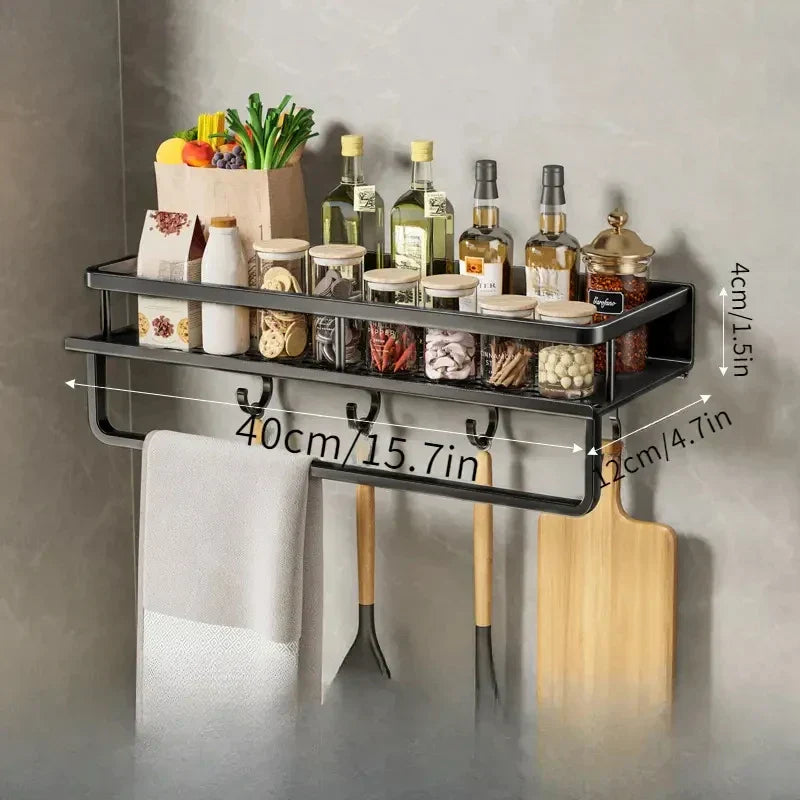 Modern Black Kitchen Rack - MetroRack-11.81 inches-Nora Luxe