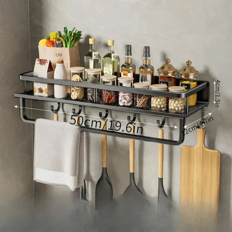 Modern Black Kitchen Rack - MetroRack-11.81 inches-Nora Luxe