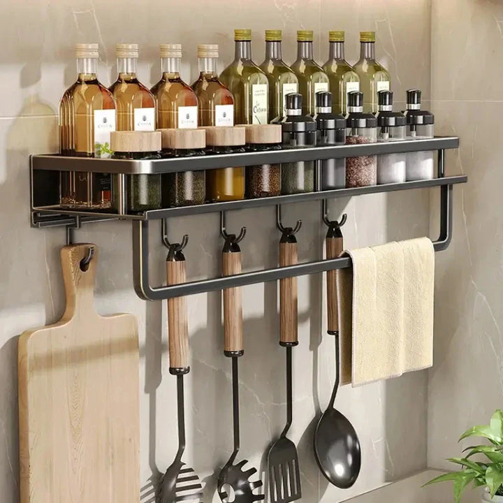Modern Black Kitchen Rack - MetroRack-11.81 inches-Nora Luxe