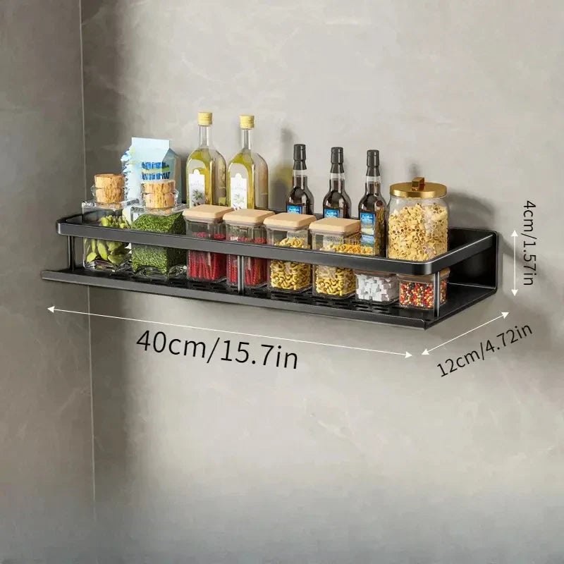Modern Black Kitchen Rack - MetroRack-11.81 inches-Nora Luxe