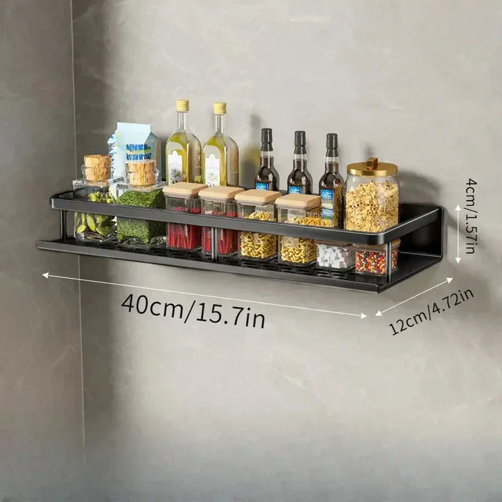Modern Black Kitchen Rack - MetroRack-11.81 inches-Nora Luxe