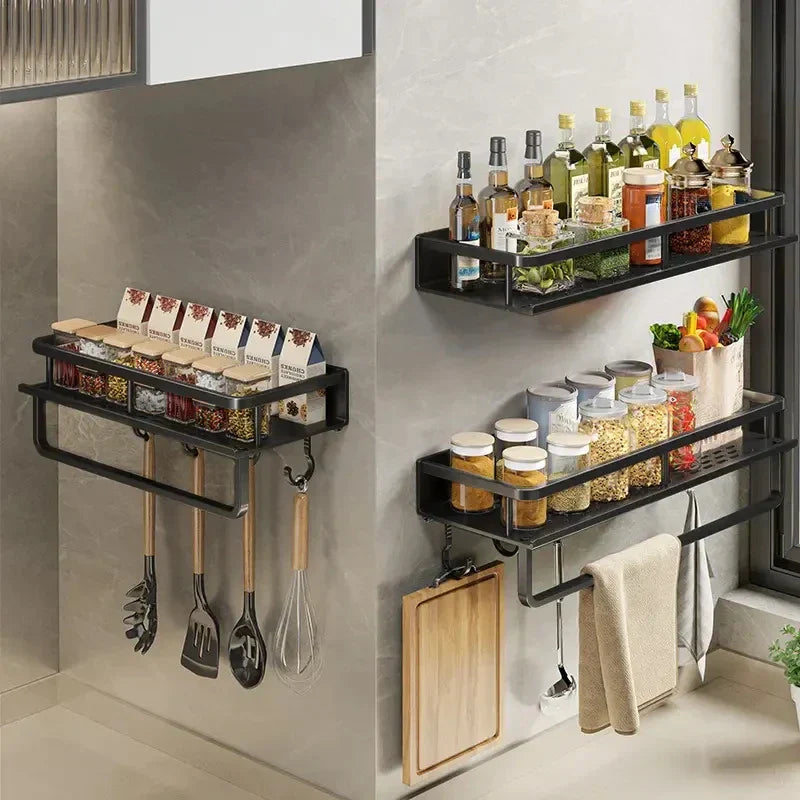 Modern Black Kitchen Rack - MetroRack-11.81 inches-Nora Luxe