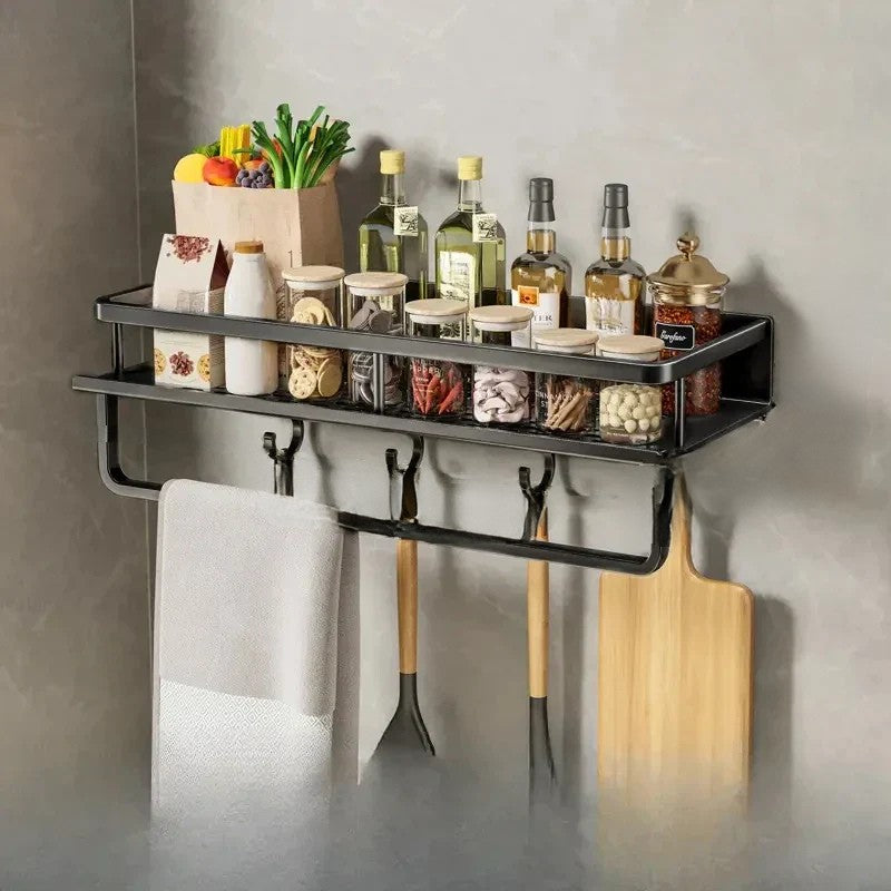 Modern Black Kitchen Rack - MetroRack-15.75 inches with Holder-Nora Luxe