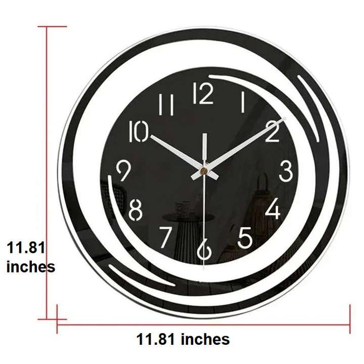 Modern Black Wall Clock made of Acrylic - ScandiTime-Nora Luxe