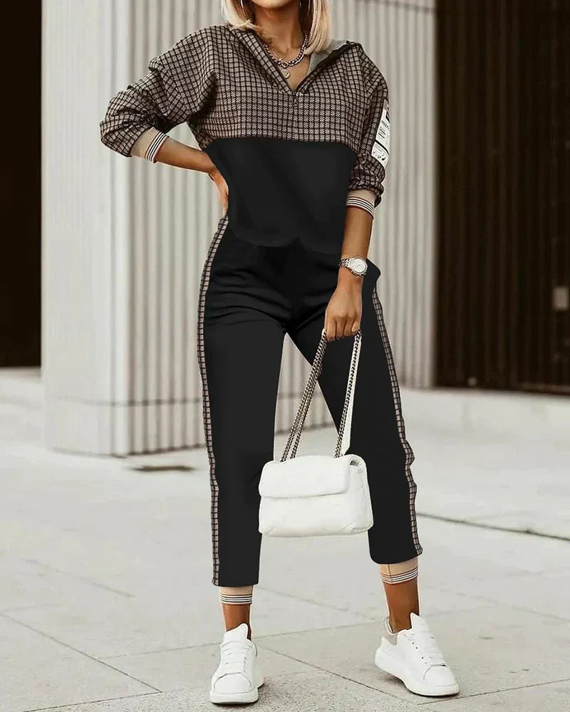 Modern Tracksuit Set - Mira-Black/Brown-XS-Nora Luxe