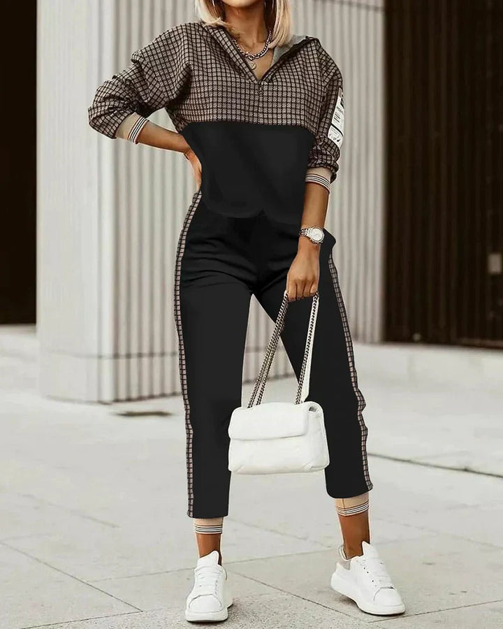 Modern Tracksuit Set - Mira-Black/Brown-XS-Nora Luxe