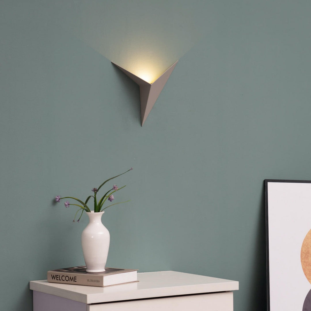 Modern Triangular Wall Lamp - TrigoLux-White-Warm Wit-Nora Luxe