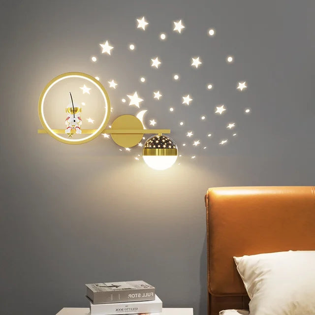 Modern Wall Lamp for Children's Rooms - TinyGlow-Gold right-Three colors-Nora Luxe