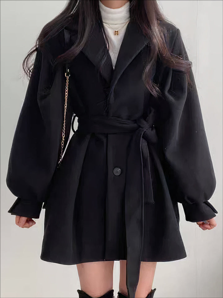 Ladies Wool Coat with Belt – Elvira