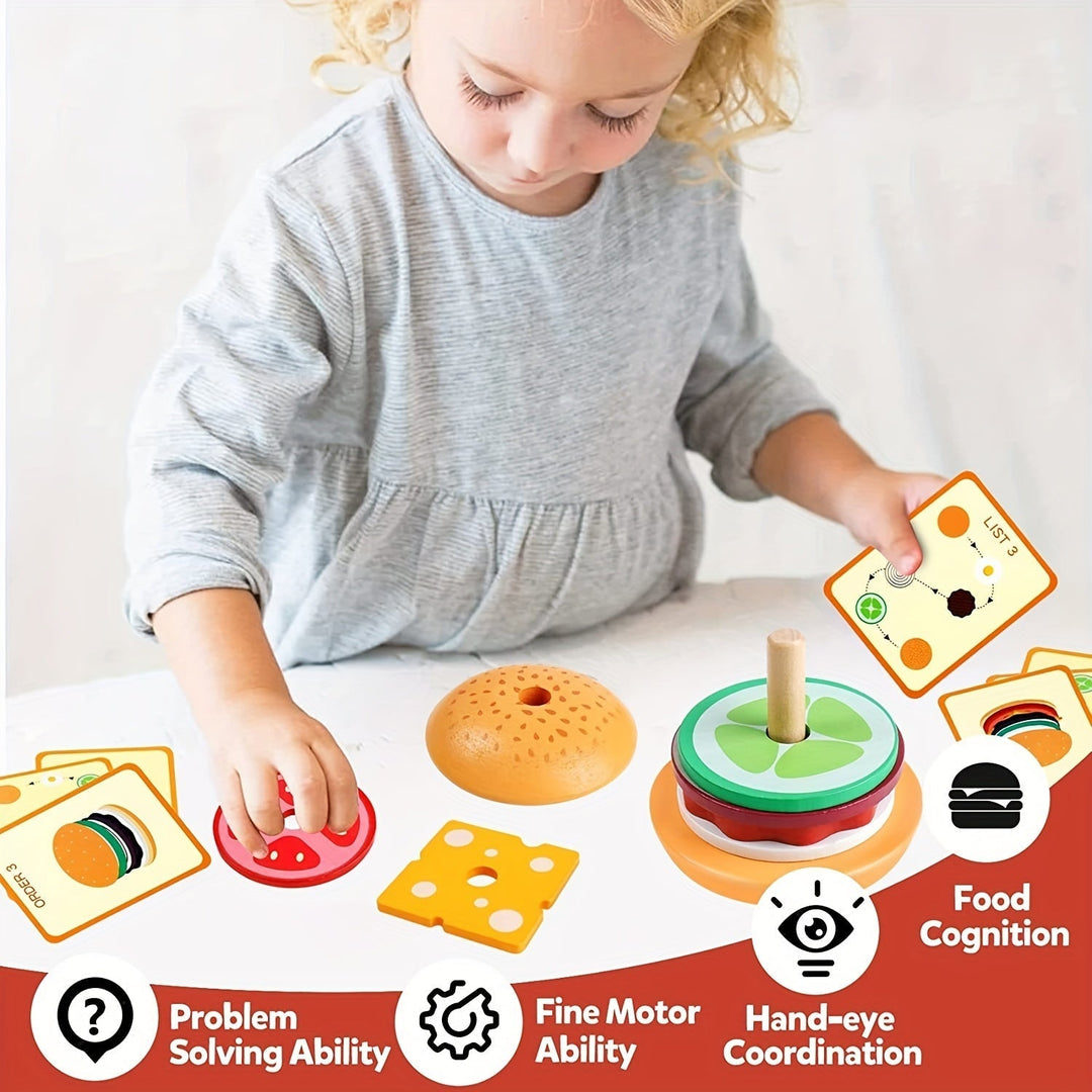 Montessori Stacking Toy - Burger Builders-Nora Luxe