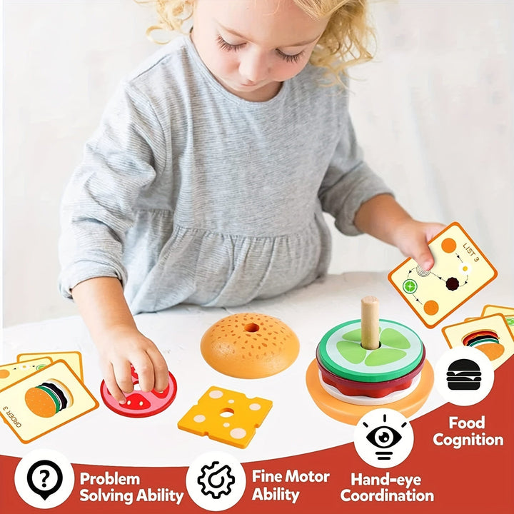 Montessori Stacking Toy - Burger Builders-Nora Luxe