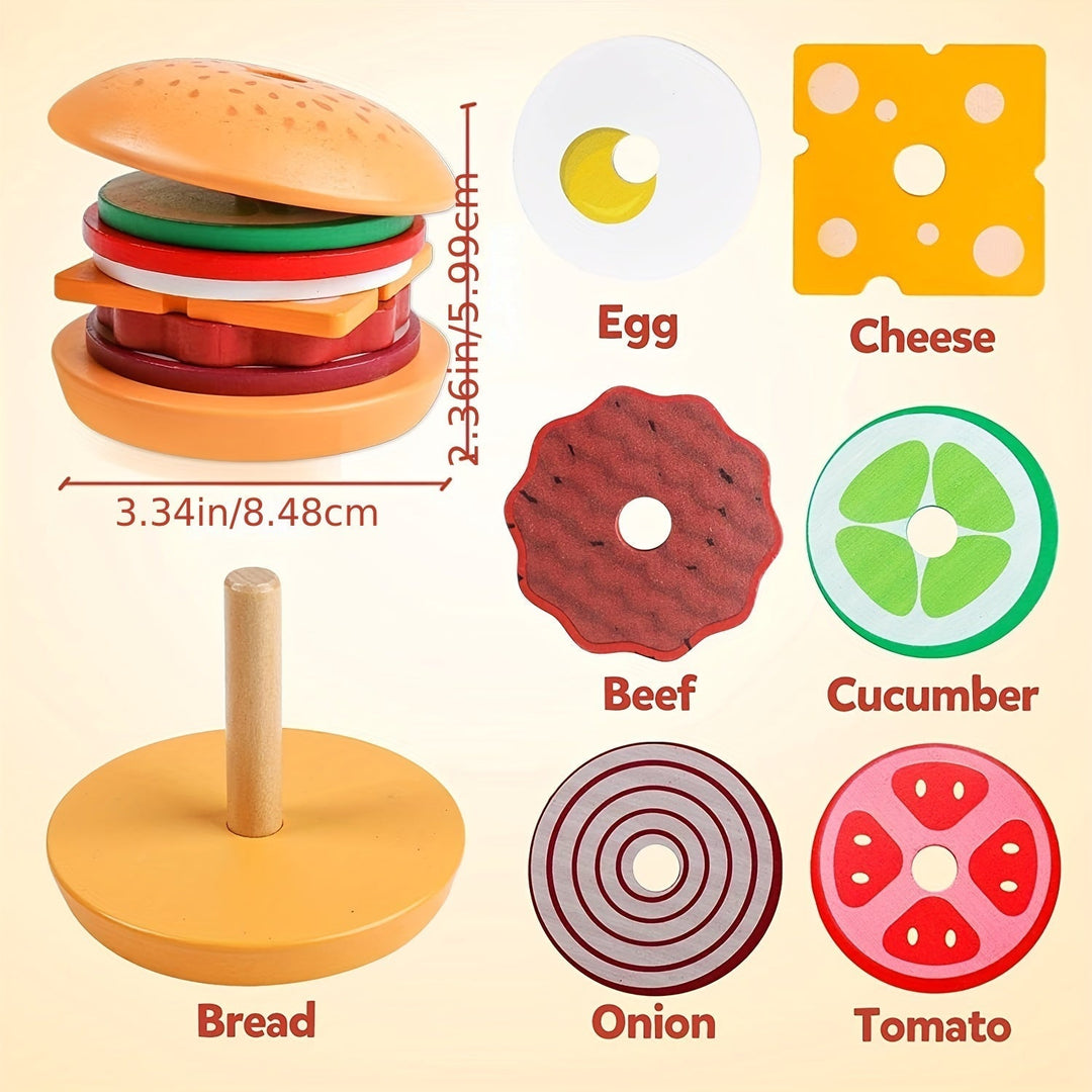 Montessori Stacking Toy - Burger Builders-Nora Luxe