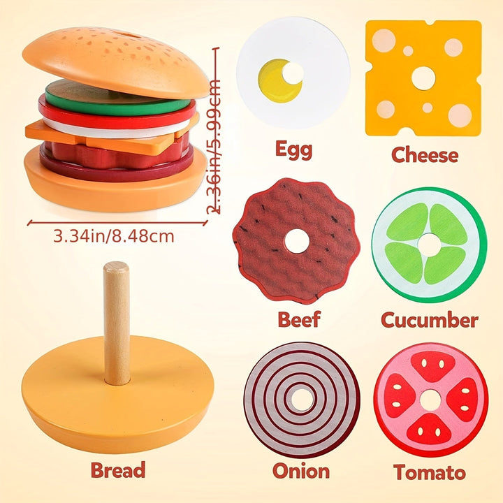 Montessori Stacking Toy - Burger Builders-Nora Luxe