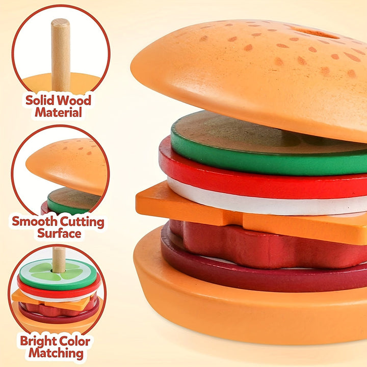 Montessori Stacking Toy - Burger Builders-Nora Luxe