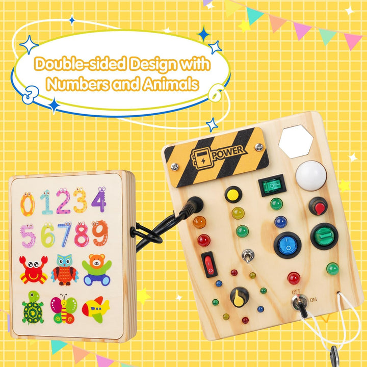 Montessori Toddler Pegboard with LED Lighting - SparkleSense-Nora Luxe