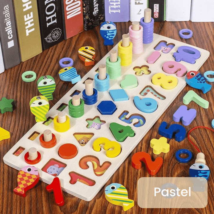 Montessori Toddler Playboard - Wooden PlaySafari-Pastel XL-Nora Luxe