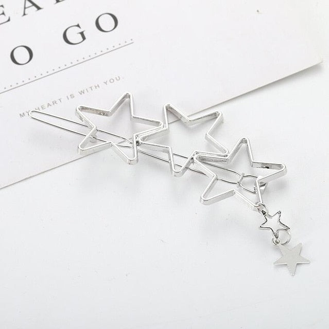 Moon Hair Clip | Stylish Round Moon Hairpin for Women-Gold Round-Nora Luxe