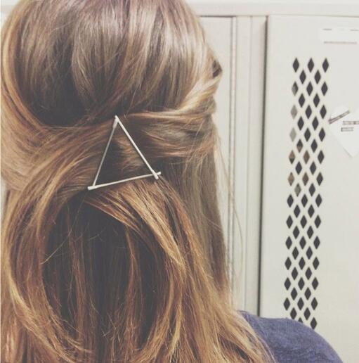 Moon Hair Clip | Stylish Round Moon Hairpin for Women-Silver Triangle-Nora Luxe
