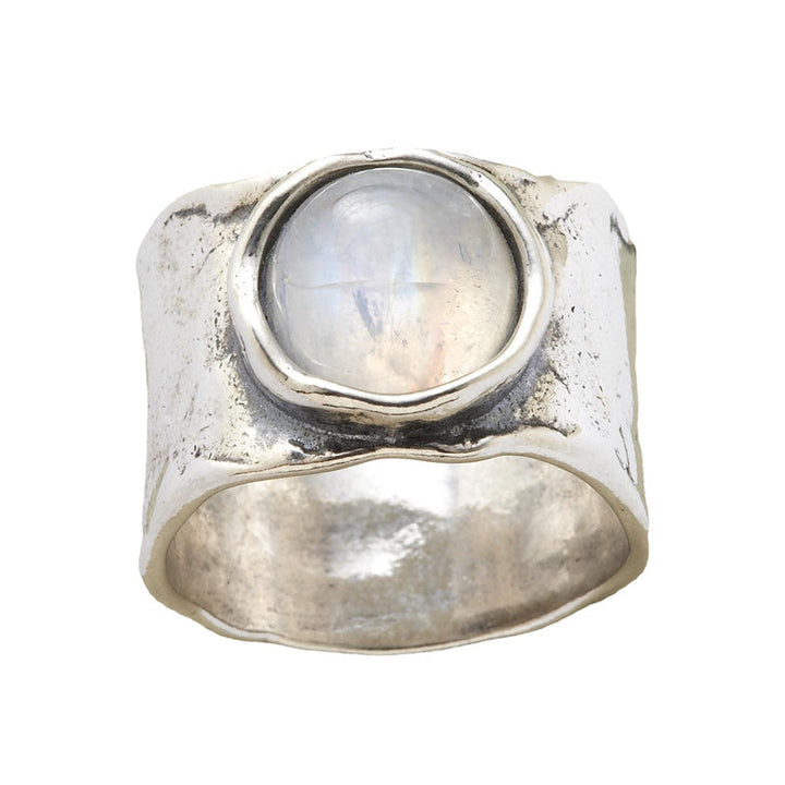 Moonstone Ring in Silver - Luna-6-Nora Luxe