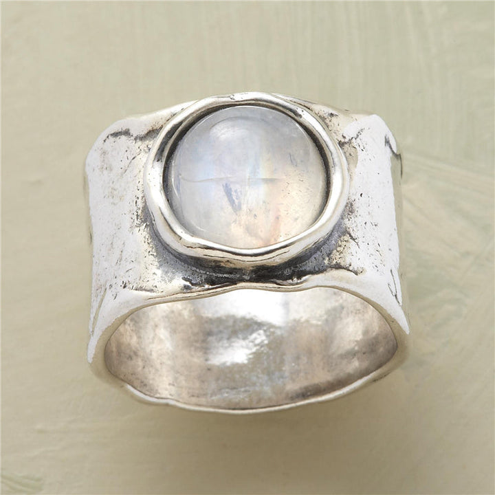Moonstone Ring in Silver - Luna-6-Nora Luxe