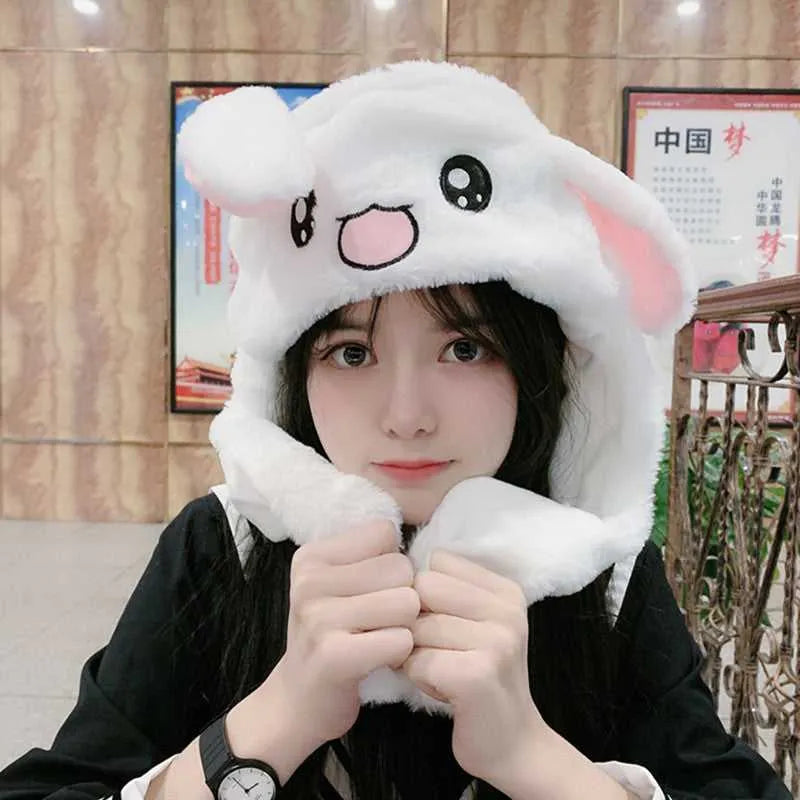 Movable Ears Hat - Hop-Ears-White Rabbit-Nora Luxe