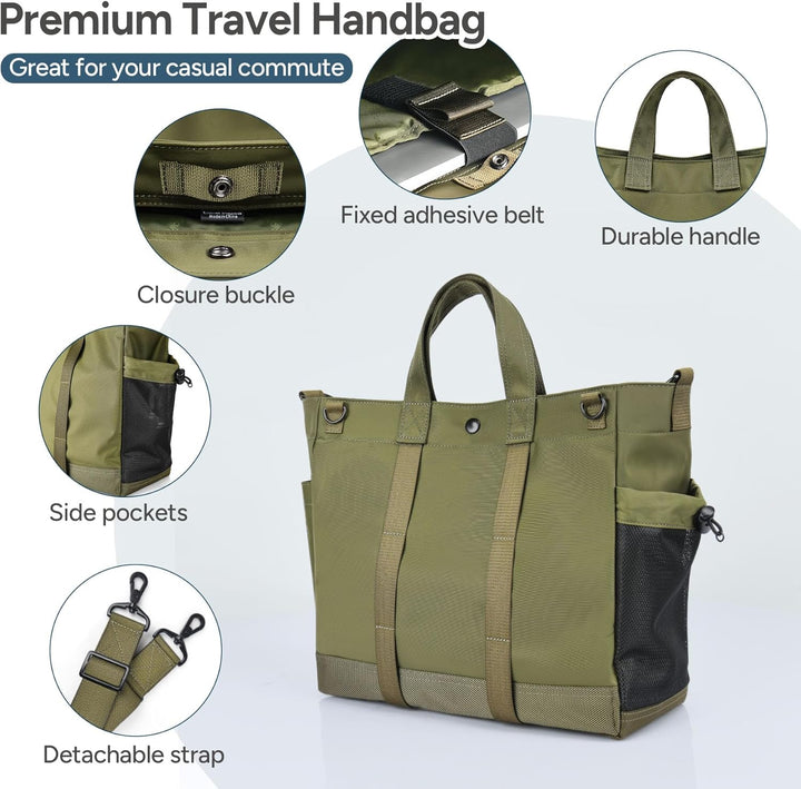 Multi-Compartment Laptop Tote Bag with Adjustable Strap – MetroCarry