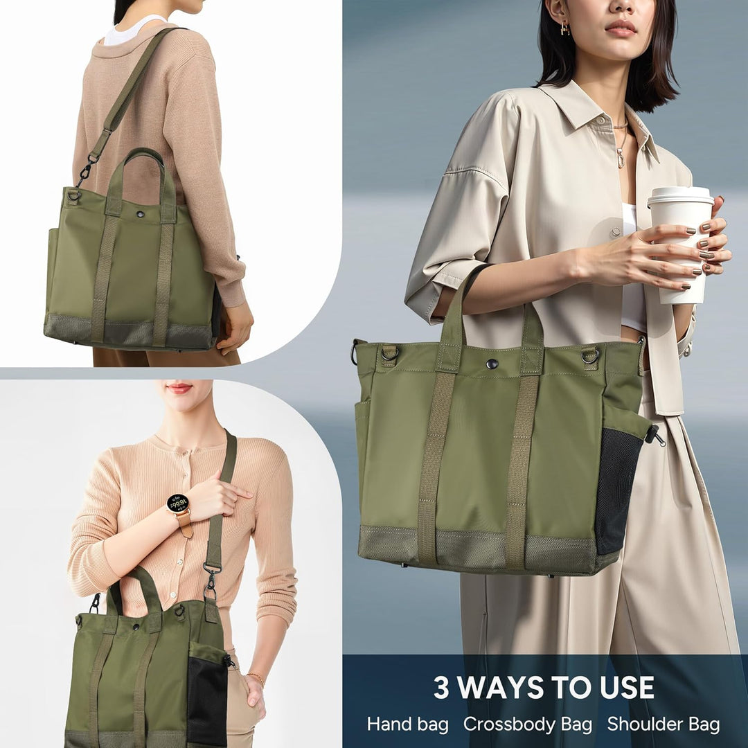 Multi-Compartment Laptop Tote Bag with Adjustable Strap – MetroCarry