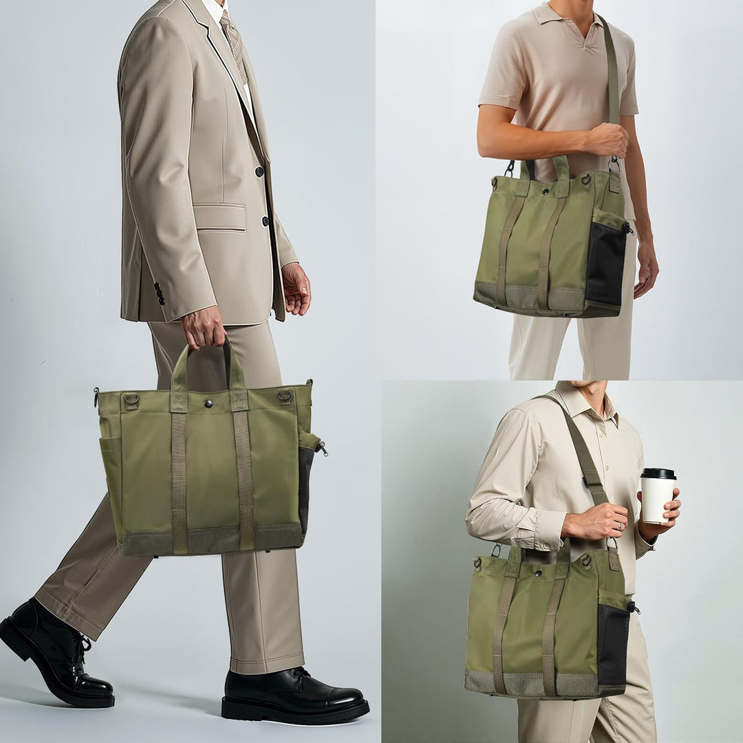 Multi-Compartment Laptop Tote Bag with Adjustable Strap – MetroCarry