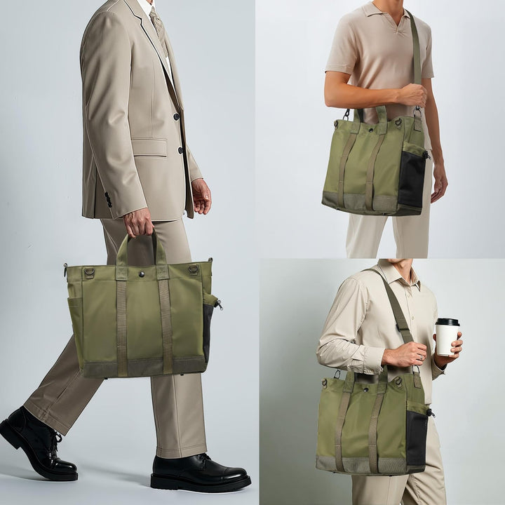 Multi-Compartment Laptop Tote Bag with Adjustable Strap – MetroCarry