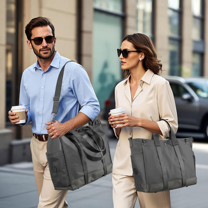 Multi-Compartment Laptop Tote Bag with Adjustable Strap – MetroCarry