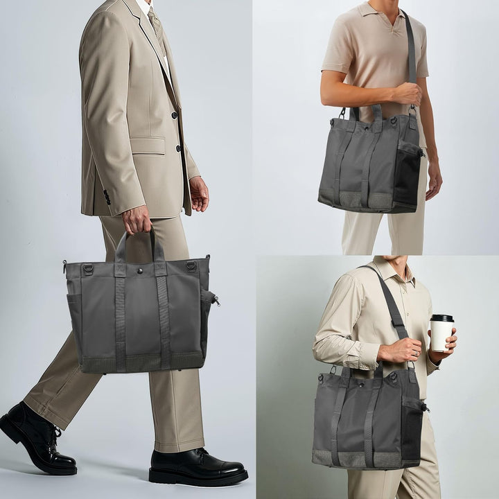 Multi-Compartment Laptop Tote Bag with Adjustable Strap – MetroCarry