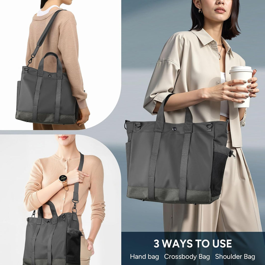 Multi-Compartment Laptop Tote Bag with Adjustable Strap – MetroCarry