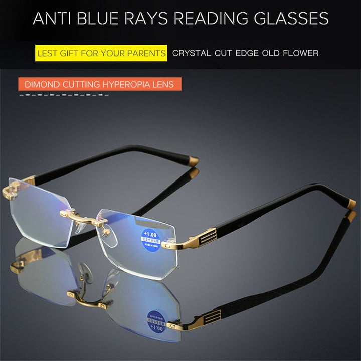 Multifocal Anti-Blue Light Reading Glasses - VisionPlus-Gold-'+1.00/40-44 YEARS/100°'-Nora Luxe