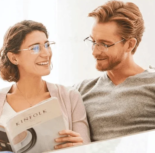 Multifocal Anti-Blue Light Reading Glasses - VisionPlus-Gold-'+1.00/40-44 YEARS/100°'-Nora Luxe