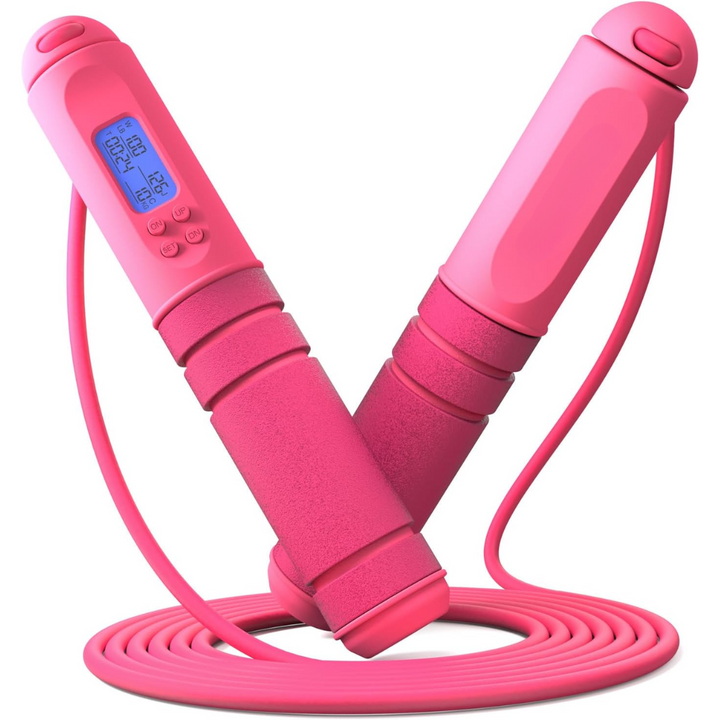 Multifun Digital Speed Jump Rope with Calorie Counter-Fuchsia-Nora Luxe