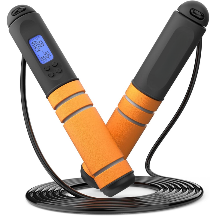 Multifun Digital Speed Jump Rope with Calorie Counter-Orange-Nora Luxe