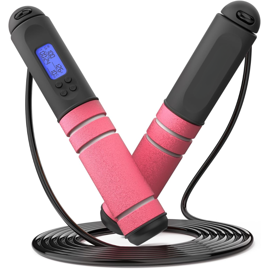Multifun Digital Speed Jump Rope with Calorie Counter-Pink-Nora Luxe