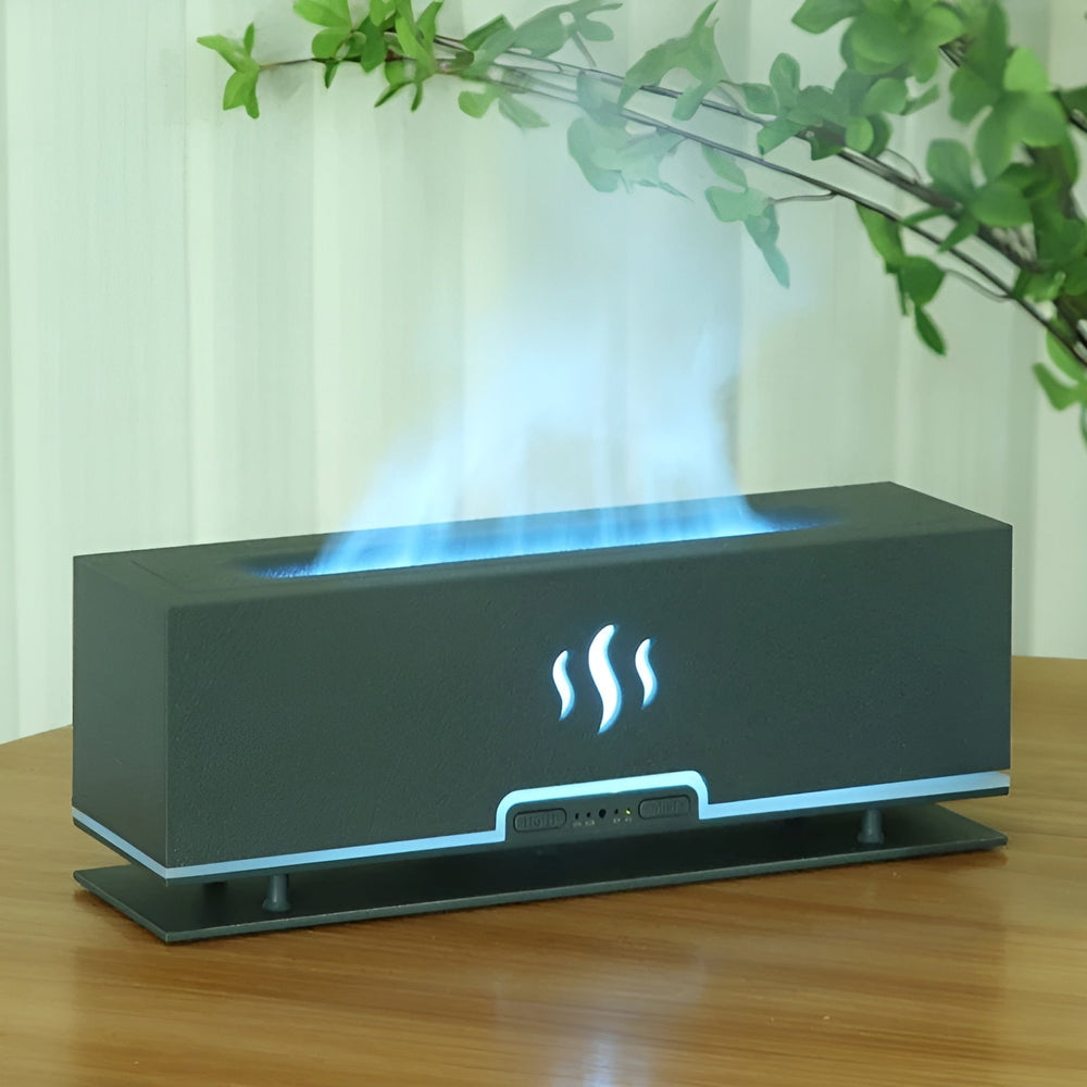 Multifunctional Aroma Humidifier - GlowFlame-Dark wood grain-Nora Luxe