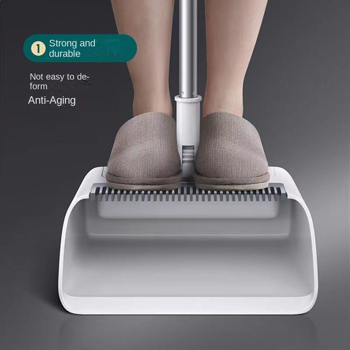 Multifunctional Broom and Dustpan Set - SweepMaster-White-1 Broom + 1 Dustpan + 1 Floor Brush-Nora Luxe
