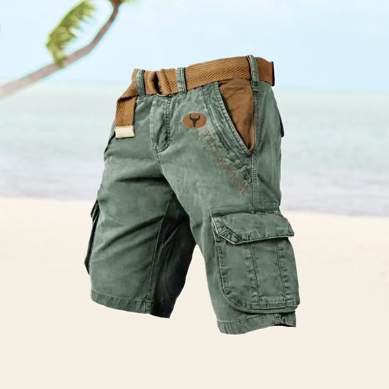 Multifunctional Cargo Shorts for Men - Ethan-Green-S-Nora Luxe