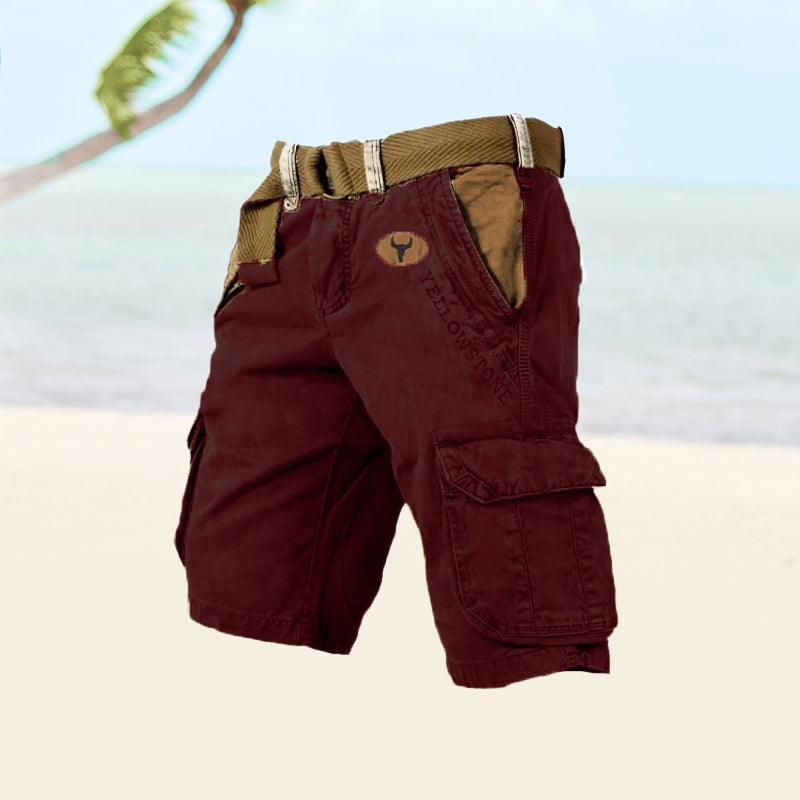 Multifunctional Cargo Shorts for Men - Ethan-Red-S-Nora Luxe