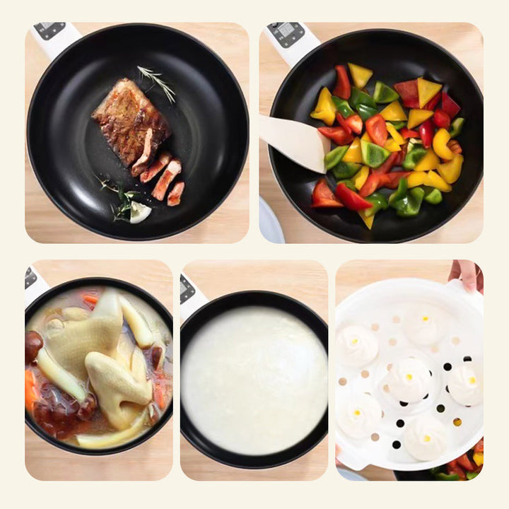 Multifunctional Electric Frying Pan with Steamer - CookEase-Nora Luxe