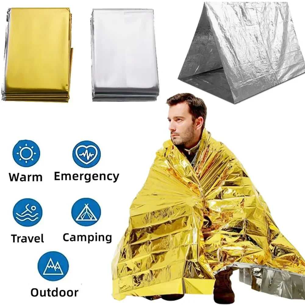 Multifunctional Emergency Blanket and Insulation Blanket - ThermaShield Poncho-Silver A-Nora Luxe