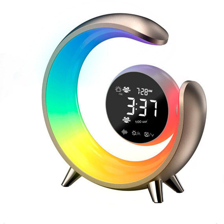 Multifunctional Night Light with RGB & Alarm Clock Function – Lumivo-Silver-The Livary