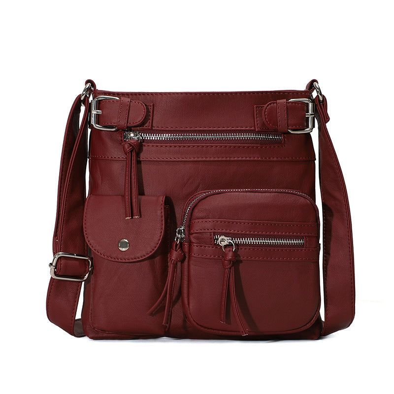 Multifunctional Stylish Anti-Theft Bag - SafeStyle-Bordeaux Red-Nora Luxe