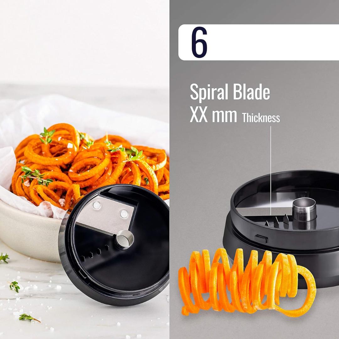Multifunctional Vegetable Spiral Slicer with Stainless Steel Blade-4 in 1-Nora Luxe