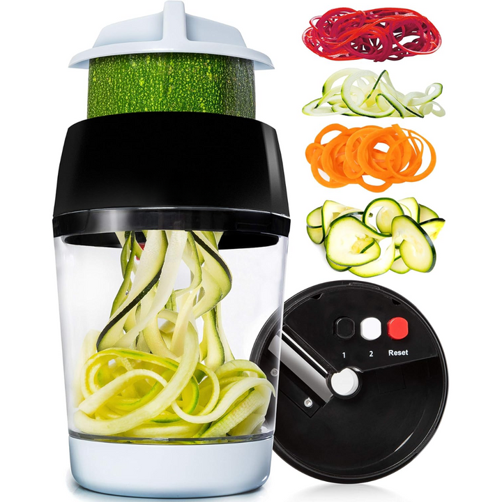 Multifunctional Vegetable Spiral Slicer with Stainless Steel Blade-4 in 1-Nora Luxe